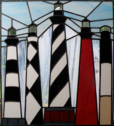 Bodie Island popular Lighthouse Stained Glass Panel